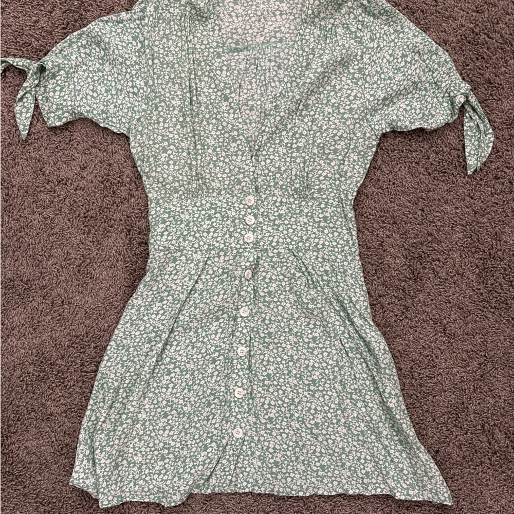 Faithfull the Brand Mint Floral Dress